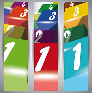 多彩数字旗帜设计