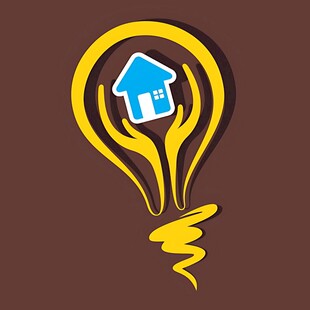 灯泡中的房屋创意图标