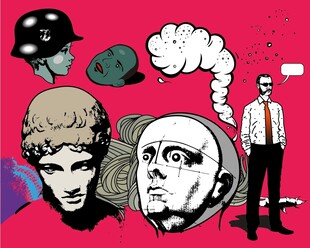 超现实人物与奇幻元素插画