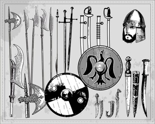 古代欧洲兵器与盔甲展示