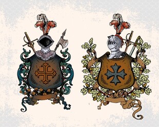 复古风格骑士徽章图案