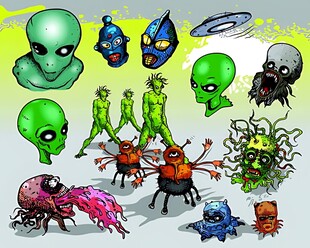 多彩外星生物插画集合