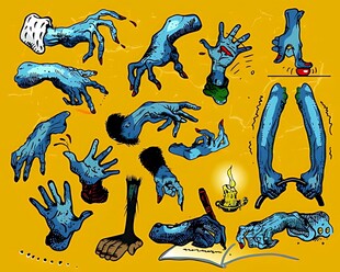 多样手势插画素材