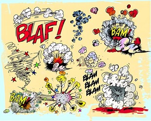 卡通涂鸦风格暴力美学插画