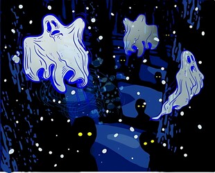 梦幻星空下的幽灵精灵