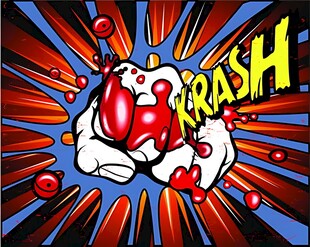 卡通拳头冲击特效画面