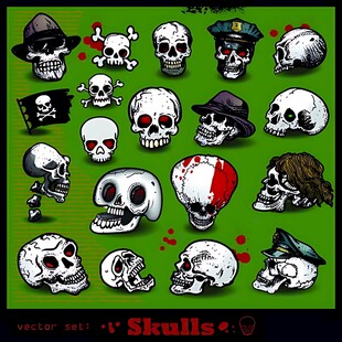 多彩骷髅图案设计素材