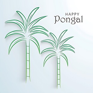 纸艺棕榈树欢乐Pongal节
