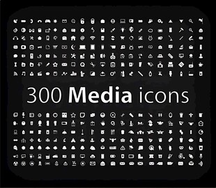 300个媒体图标集合