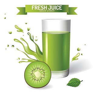 鲜榨猕猴桃汁清新活力