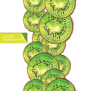 猕猴桃切片图案设计素材