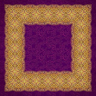 紫色背景金色花纹图案