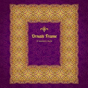 紫色华丽装饰性边框图案