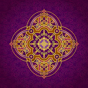 紫色背景精美曼陀罗图案