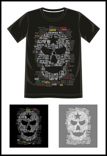 骷髅图案T恤展示