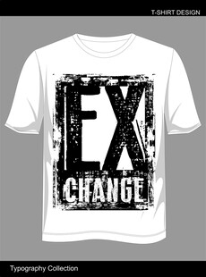 个性EX CHANGE印花T恤