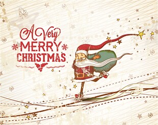 圣诞雪橇装饰插画