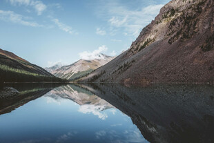 高山湖泊的绝美倒影
