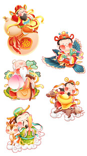 传统吉祥童子年画图案