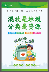 儿童参与垃圾分类宣传图