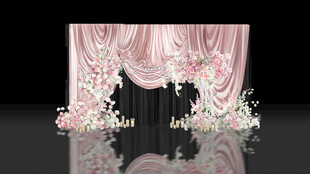 粉色浪漫婚礼迎宾区