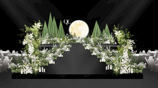 森系月光婚礼舞台布置