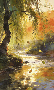 风景水彩画