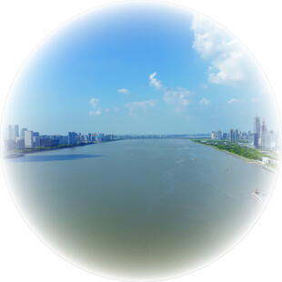 城市河畔风光