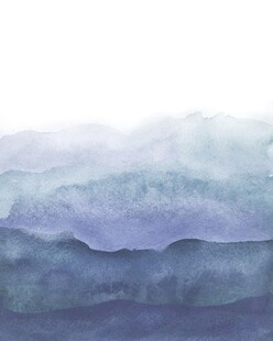 水墨风格远山水彩画