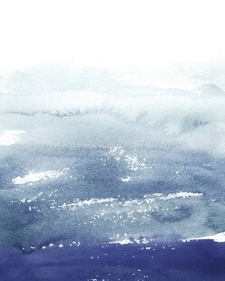 梦幻水彩海洋天空画面