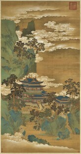 古代山水楼阁绘画作品