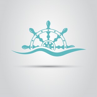 船舵海浪标志设计