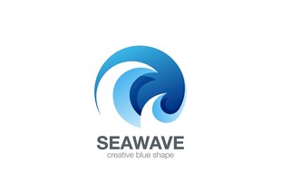 海浪主题标志设计