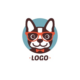 时尚法斗犬标志设计