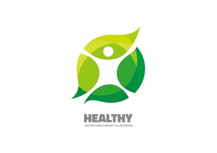 健康主题绿色抽象标志