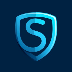 蓝色盾牌S标志设计