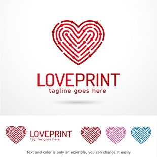 爱心指纹标志设计