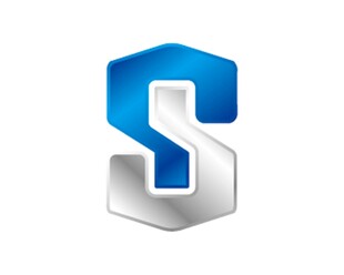 蓝色立体字母S标志