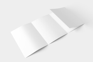 空白A4四折页设计展示样机