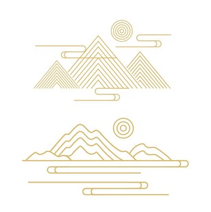 中式山水祥云花纹