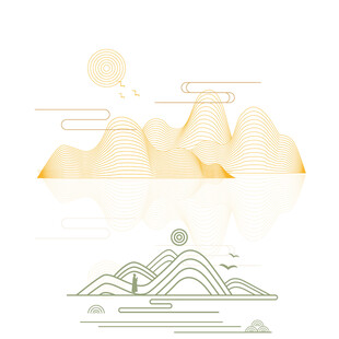 中式山水祥云花纹