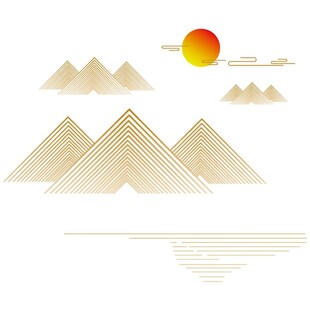 中式山水祥云花纹