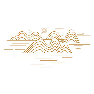 中式山水祥云花纹