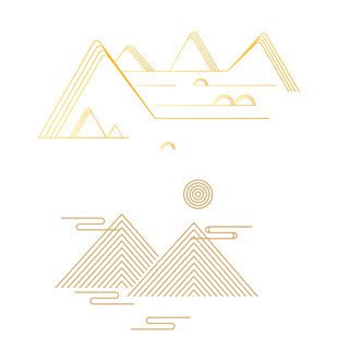 中式山水祥云花纹