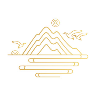 中式山水祥云花纹