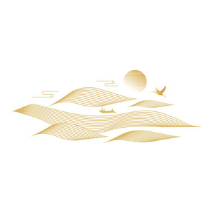 中式山水祥云花纹