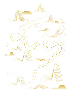 中式山水祥云花纹