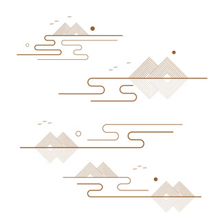 中式山水祥云花纹