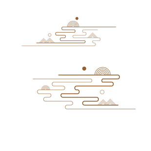 中式山水祥云花纹