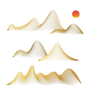 中式山水祥云花纹